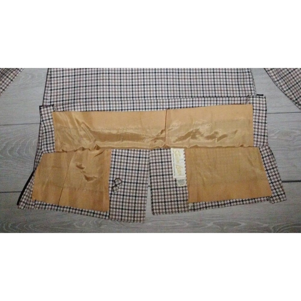 Vintage Susan Lynn Plaid Blazer - Brown Tweed Retro Jacket - Size M - Picture 10 of 12